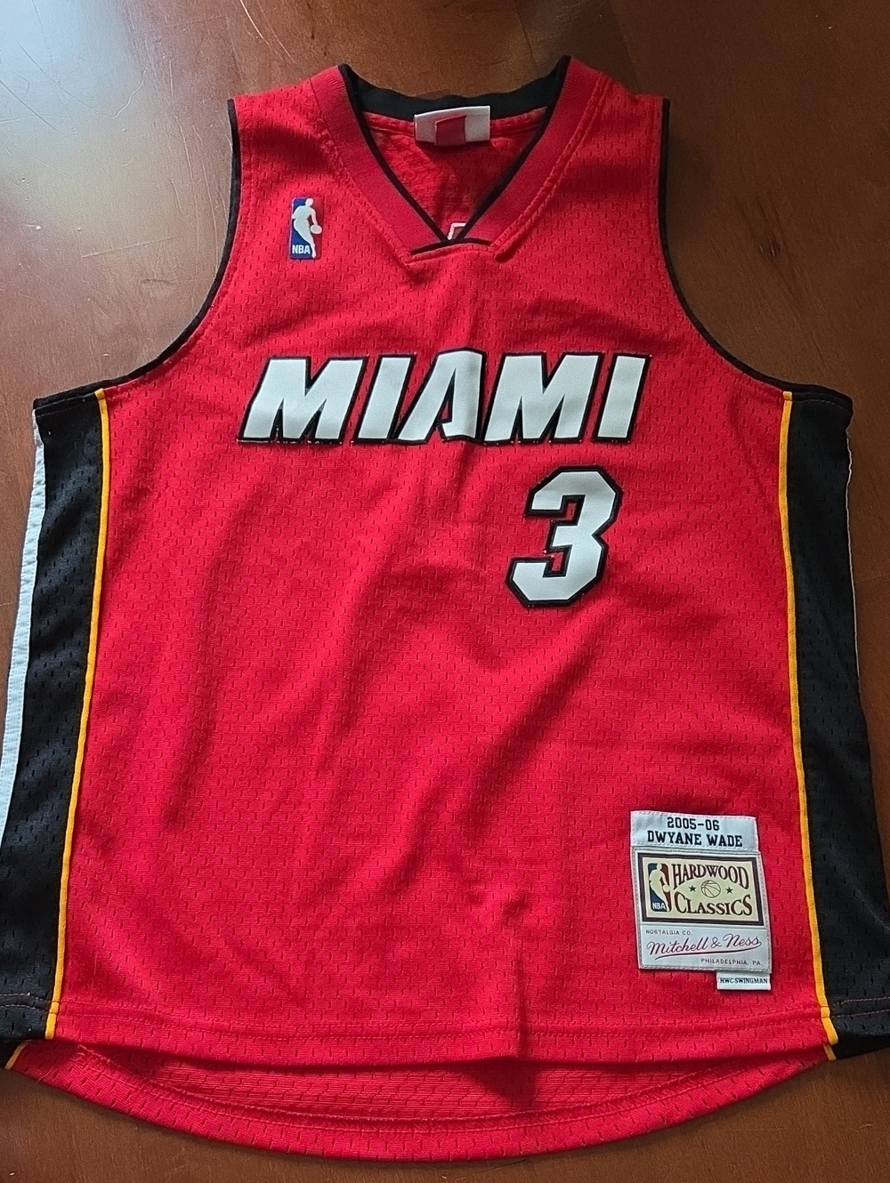 Mitchell & Ness Red Miami #3 Hardwood Classics Jersey